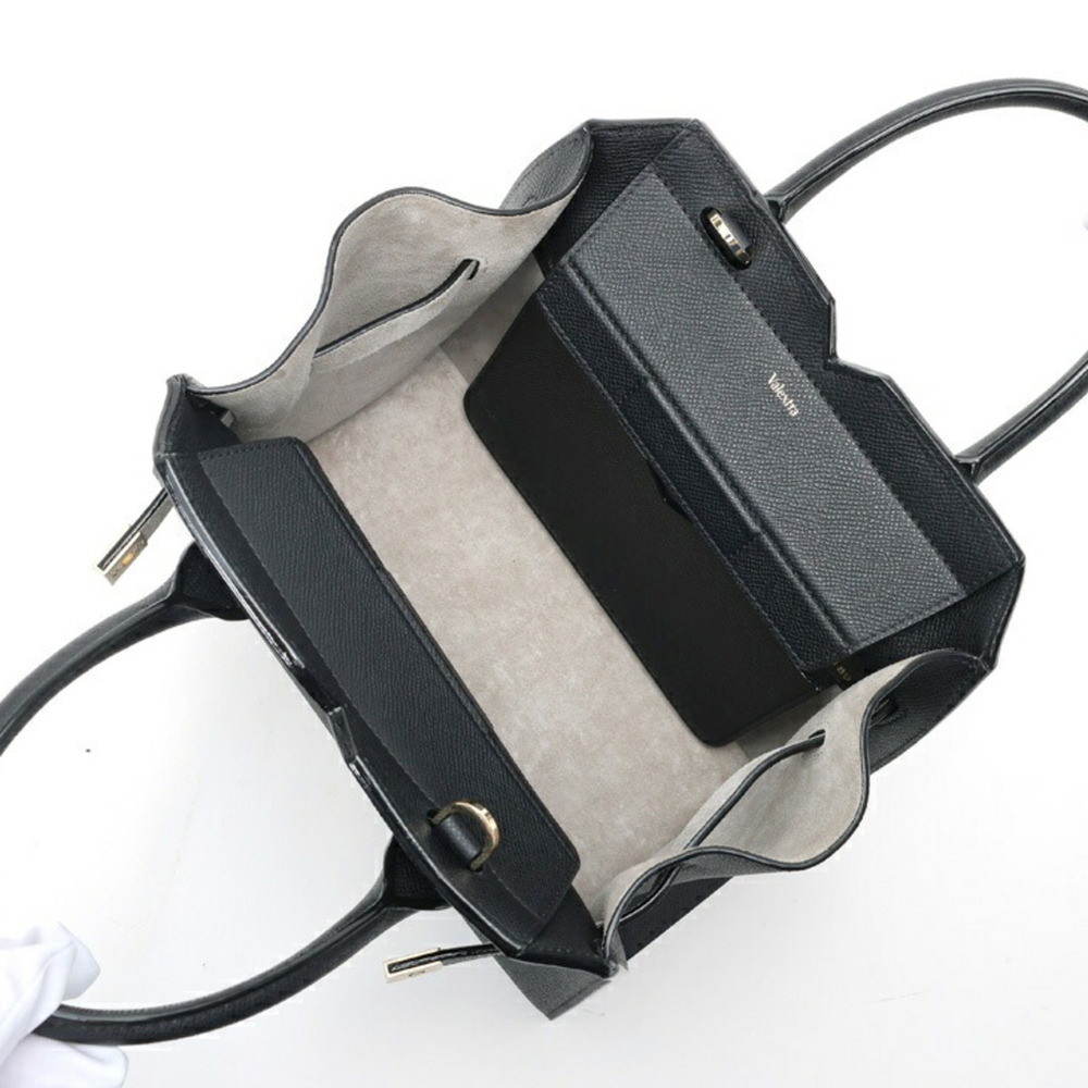 Valextra 2-Handle Milano Bag Mini Shoulder Bag, Soft Calfskin, Black - Picture 7 of 9